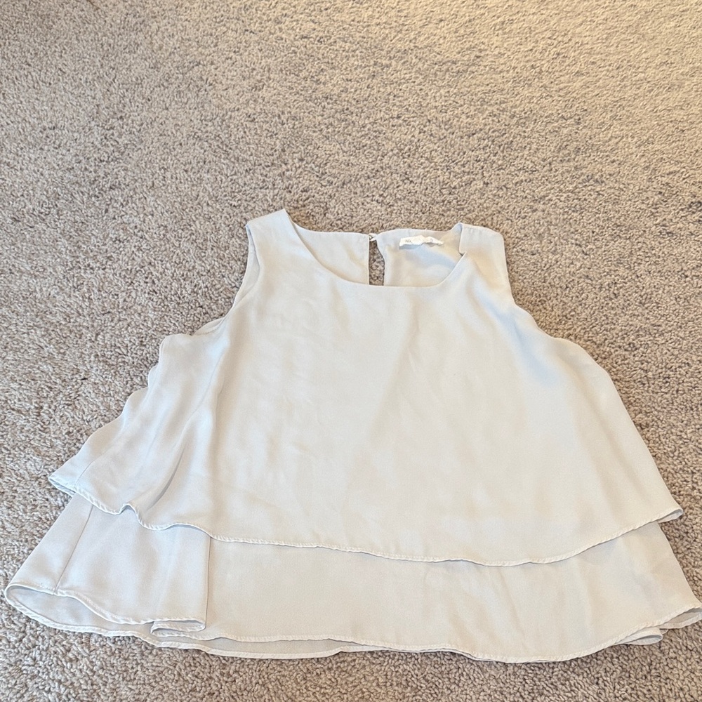 Stella Luce Light Cream Layered Sleeveless Blouse